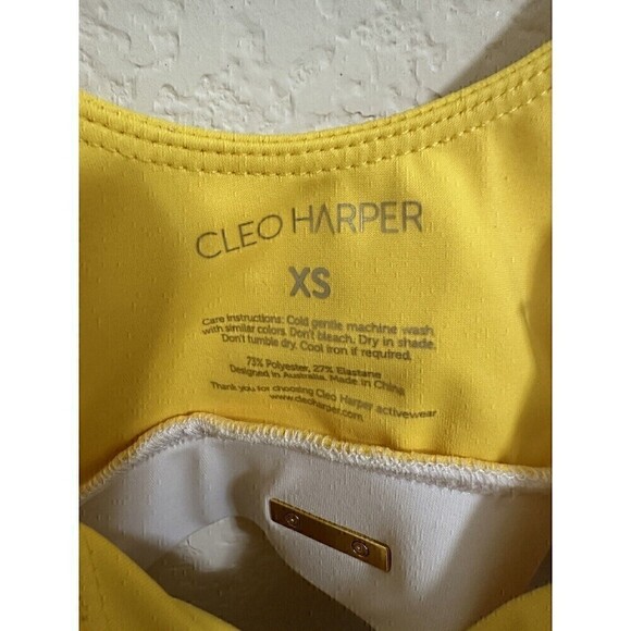 NEW Cleo Harper Sports Bra Size XS Womens Harmony Bralet Yellow With Pads Run - Picture 3 of 3